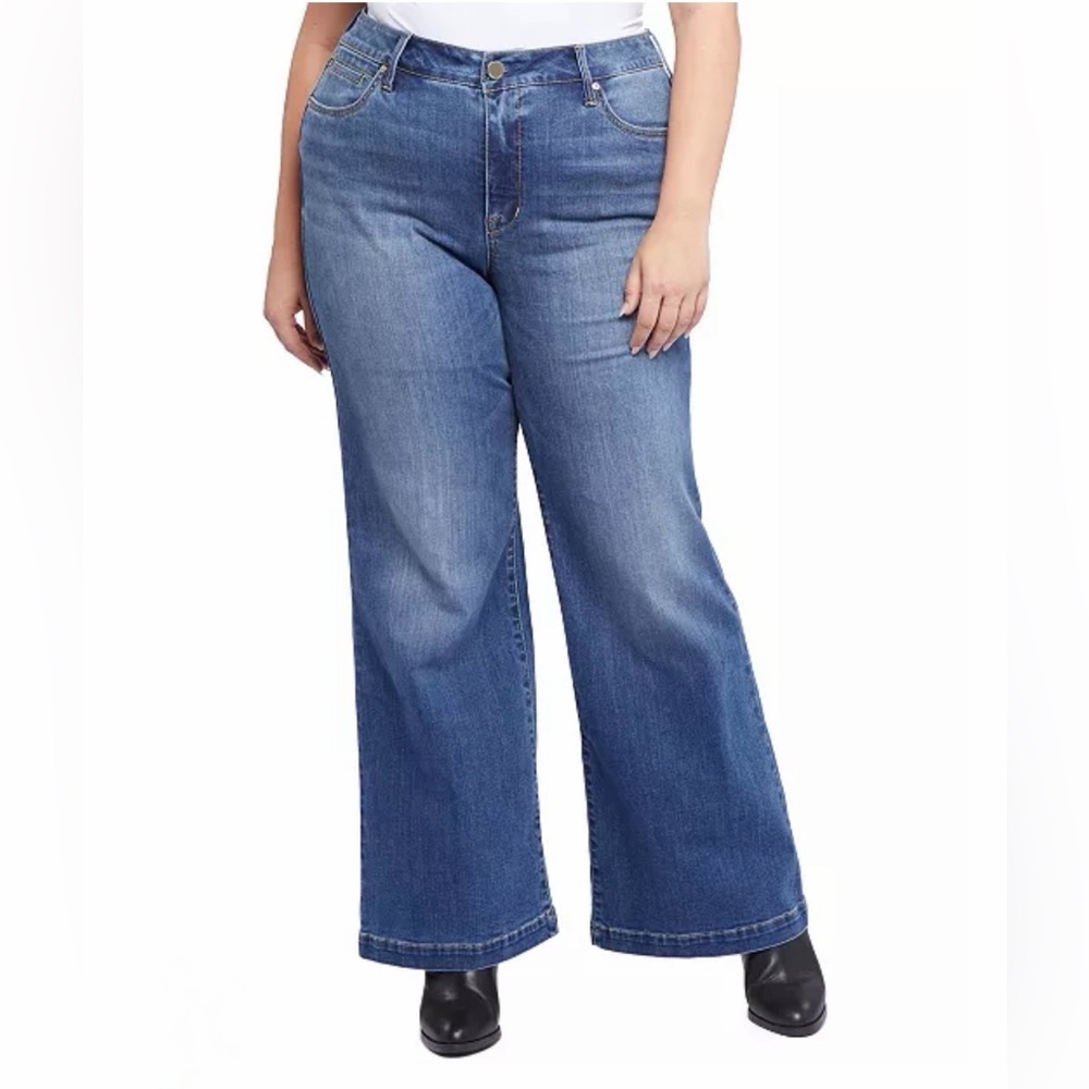 Seven 7 Plus Size Bella Wide‎ Leg Jeans Dark Wash Size 16W